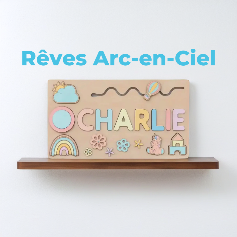 Puzzle Personnalisé avec Prénom en Bois – Cadeau Unique pour Enfant