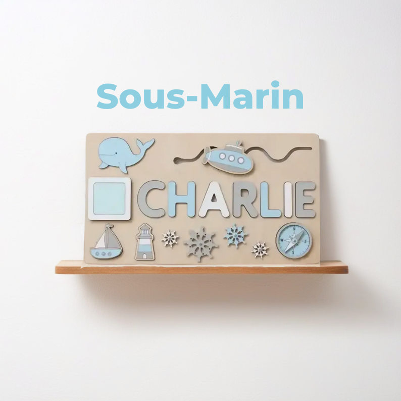 Puzzle Personnalisé avec Prénom en Bois – Cadeau Unique pour Enfant
