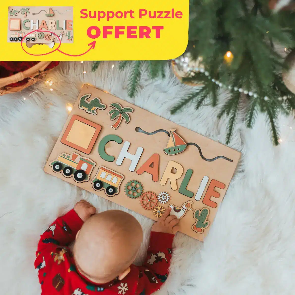 Puzzle Personnalisé avec Prénom en Bois – Cadeau Unique pour Enfant
