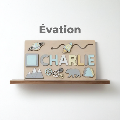 Puzzle Personnalisé avec Prénom en Bois – Cadeau Unique pour Enfant