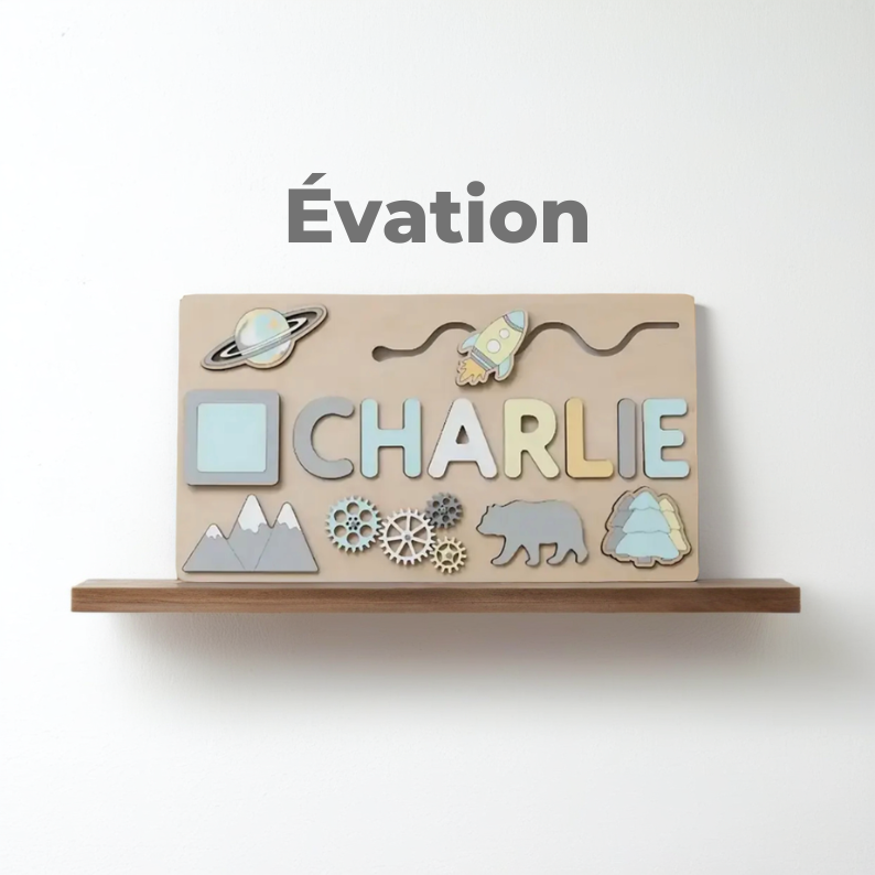Puzzle Personnalisé avec Prénom en Bois – Cadeau Unique pour Enfant