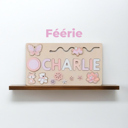 Puzzle Personnalisé avec Prénom en Bois – Cadeau Unique pour Enfant