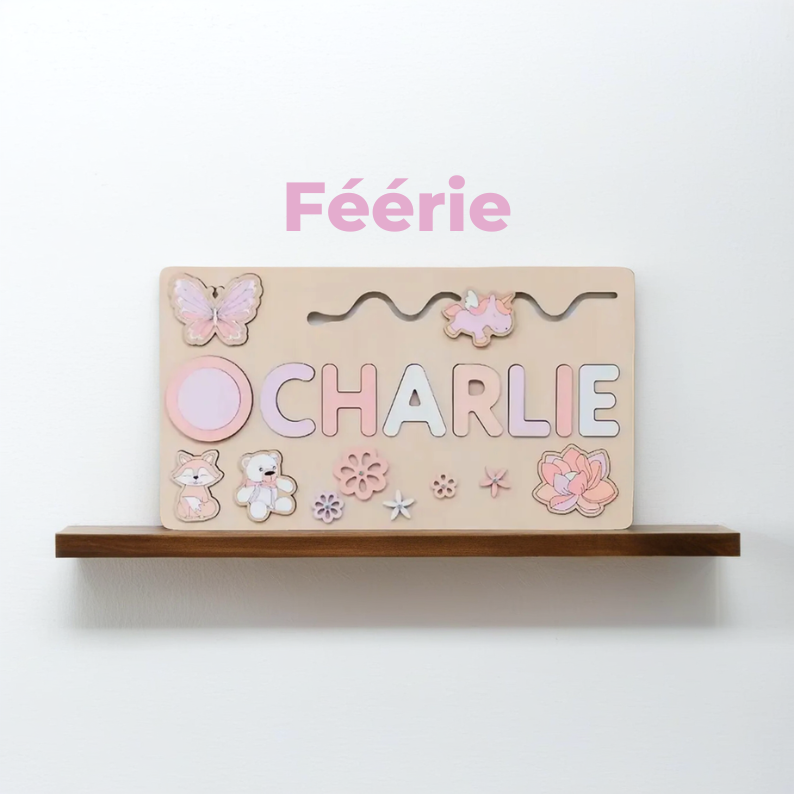 Puzzle Personnalisé avec Prénom en Bois – Cadeau Unique pour Enfant
