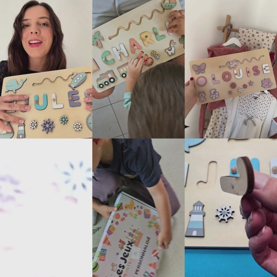 Puzzle Personnalisé avec Prénom en Bois – Cadeau Unique pour Enfant video