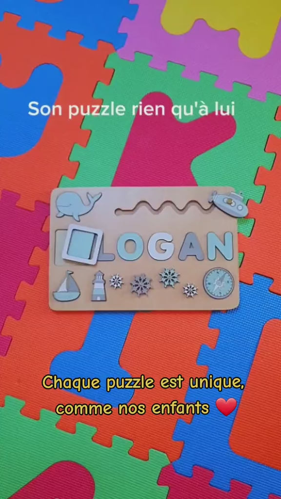 Puzzle Personnalisé avec Prénom en Bois – Cadeau Unique pour Enfant video